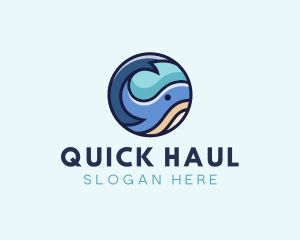 Cute Whale Animal  logo design