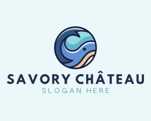 Cute Whale Animal  logo design