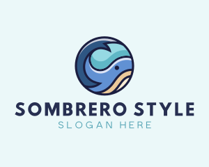 Cute Whale Animal  logo design