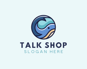 Cute Whale Animal  logo design