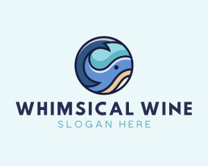 Cute Whale Animal  logo design