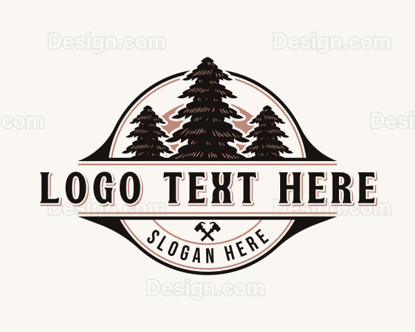 Tree Carpentry Logging Logo