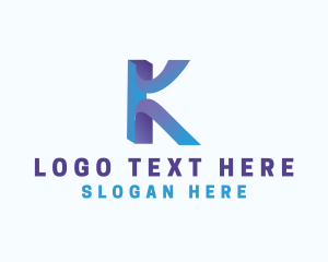 Gradient Modern Letter K logo