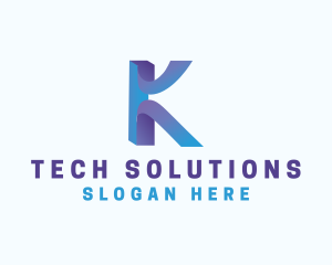 Gradient Modern Letter K Logo
