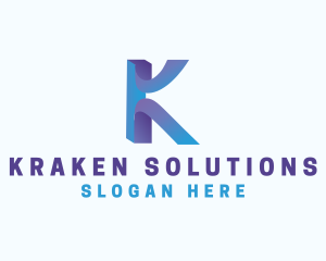 Gradient Modern Letter K logo design