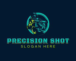 Soldier Shooting Rifle logo design