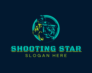 Soldier Shooting Rifle logo design