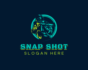 Soldier Shooting Rifle logo design