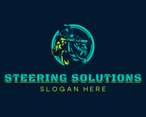 Soldier Shooting Rifle logo design