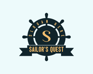 Sailor Wheel Nautical logo design