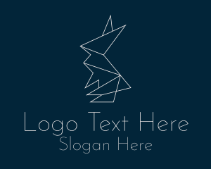 Abstract Origami Rabbit Logo