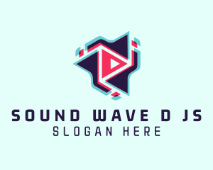 Glitch Sound Play Button logo design