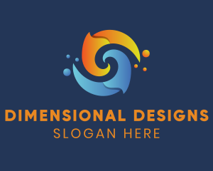 Spiral Liquid Flame logo design