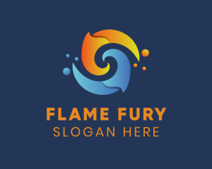 Spiral Liquid Flame logo design