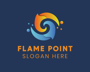 Spiral Liquid Flame logo design