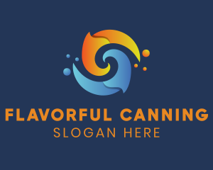 Spiral Liquid Flame logo design