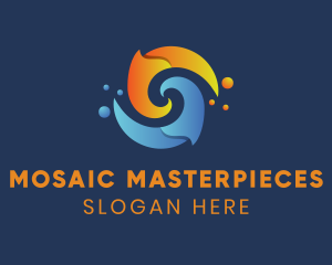 Spiral Liquid Flame logo design