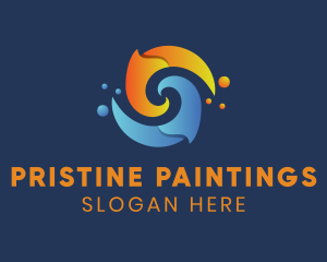 Spiral Liquid Flame logo design