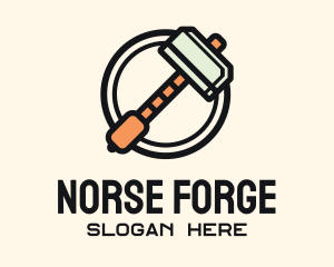 Norse Hammer Weapon logo design