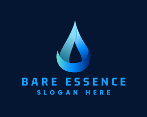 Gradient Natural Water Droplet logo design