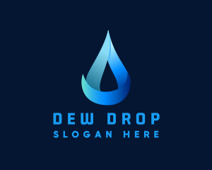 Gradient Natural Water Droplet logo design