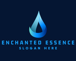 Gradient Natural Water Droplet logo design