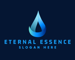 Gradient Natural Water Droplet logo design