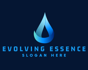 Gradient Natural Water Droplet logo design