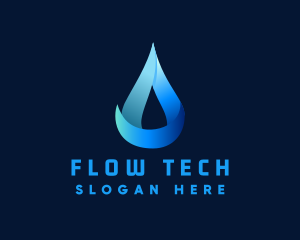 Gradient Natural Water Droplet logo design