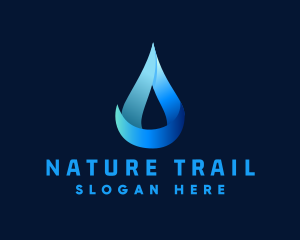 Gradient Natural Water Droplet logo design