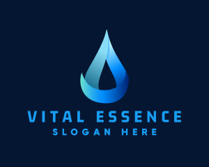 Gradient Natural Water Droplet logo design