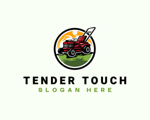 Lawn Mower Gardening Logo