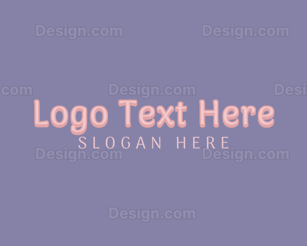 Cute Pastel Pink Wordmark Logo