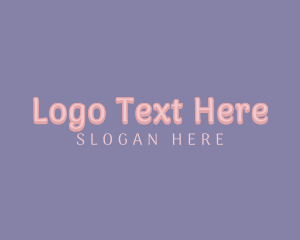 Cute Pastel Pink Wordmark logo