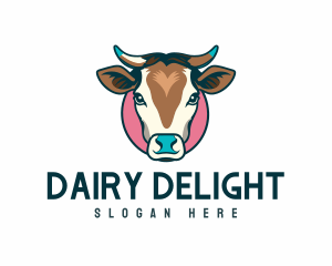 Colorful Dairy Cow logo design