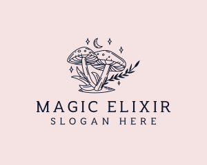 Magic Mushroom Herb logo design