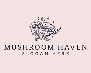 Magic Mushroom Herb logo design