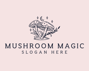 Magic Mushroom Herb logo design