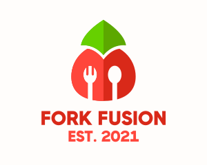 Tomato Spoon & Fork logo design