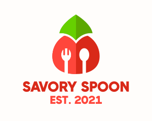 Tomato Spoon & Fork logo design