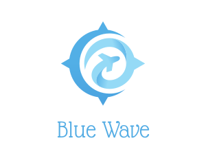 Blue Airplane Compass logo design