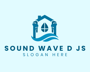 Home Plumbing Water Wave logo design