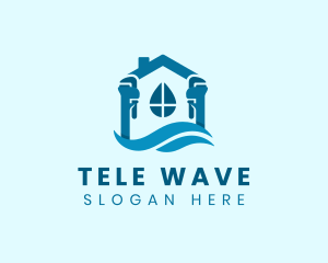 Home Plumbing Water Wave logo design