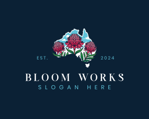 Waratah Flower Floral logo design