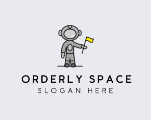 Astronaut Outer Space  logo design