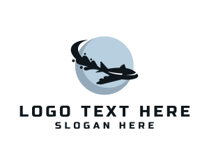 Globe Flying Airplane  Logo