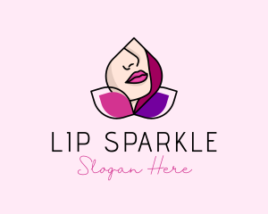 Woman Beauty Lips logo design