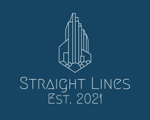 Cityscape Line Art logo design