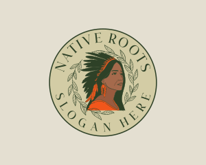 Native American Woman logo design