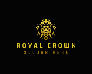 Crown King Lion logo design